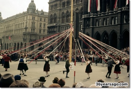 Austrian folk dancing at the May Pole