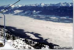 Clouds cover the valley and Innsbruck