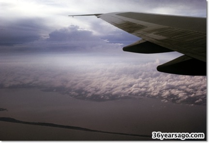 Flight with clouds